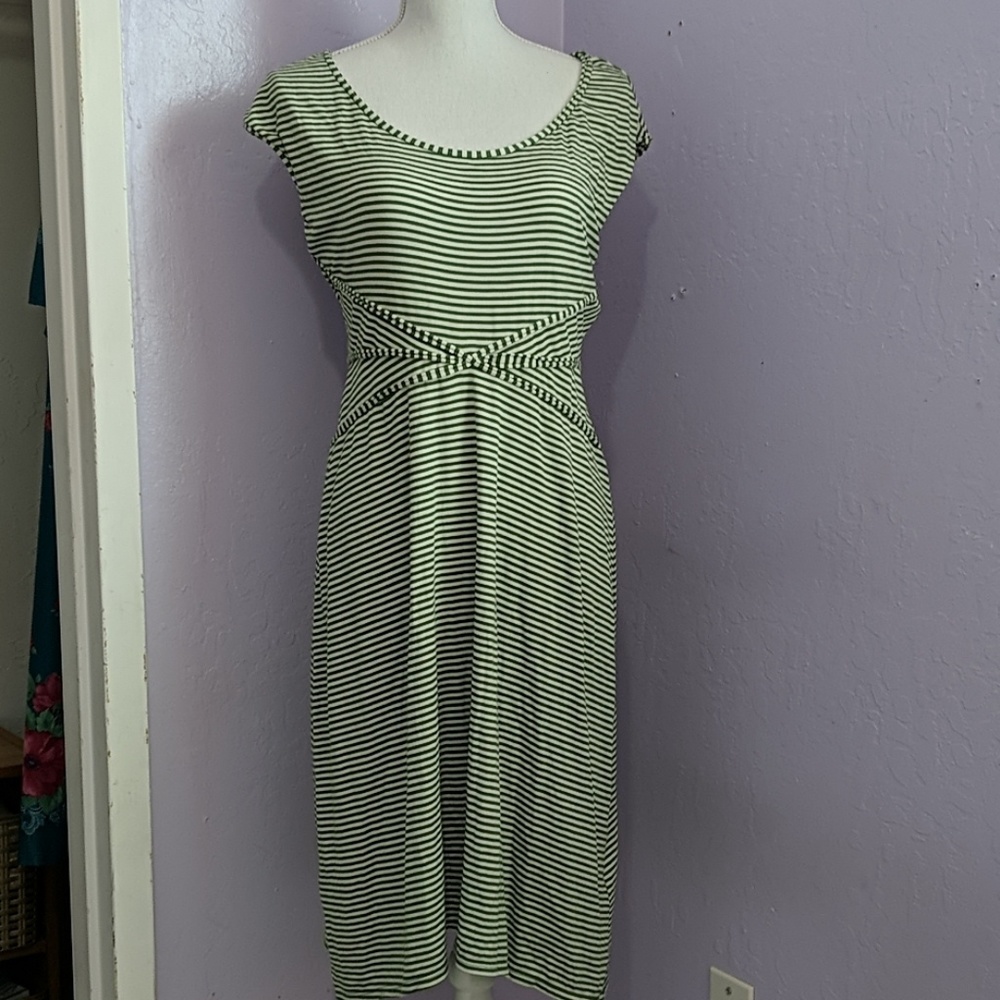 Max Studio Stripe Green Dress